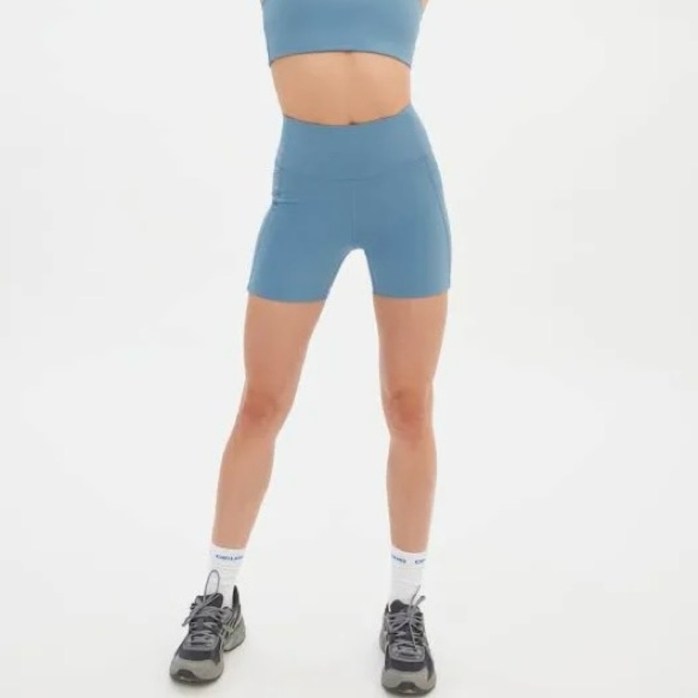 girlfriend collective | High Rise Running Shorts in Lake - 4.5” Inseam